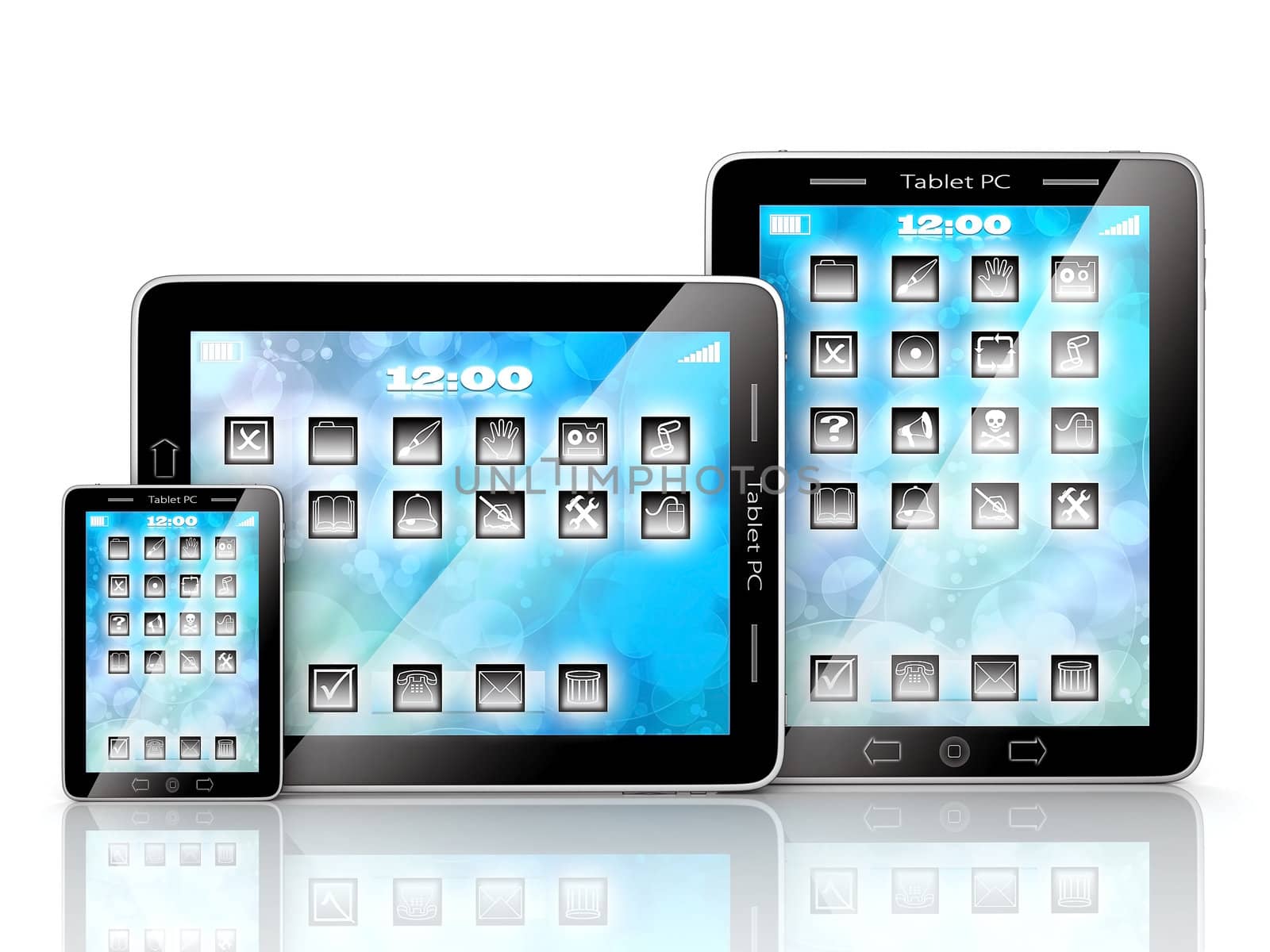 Image of computer technology on a white background isolated