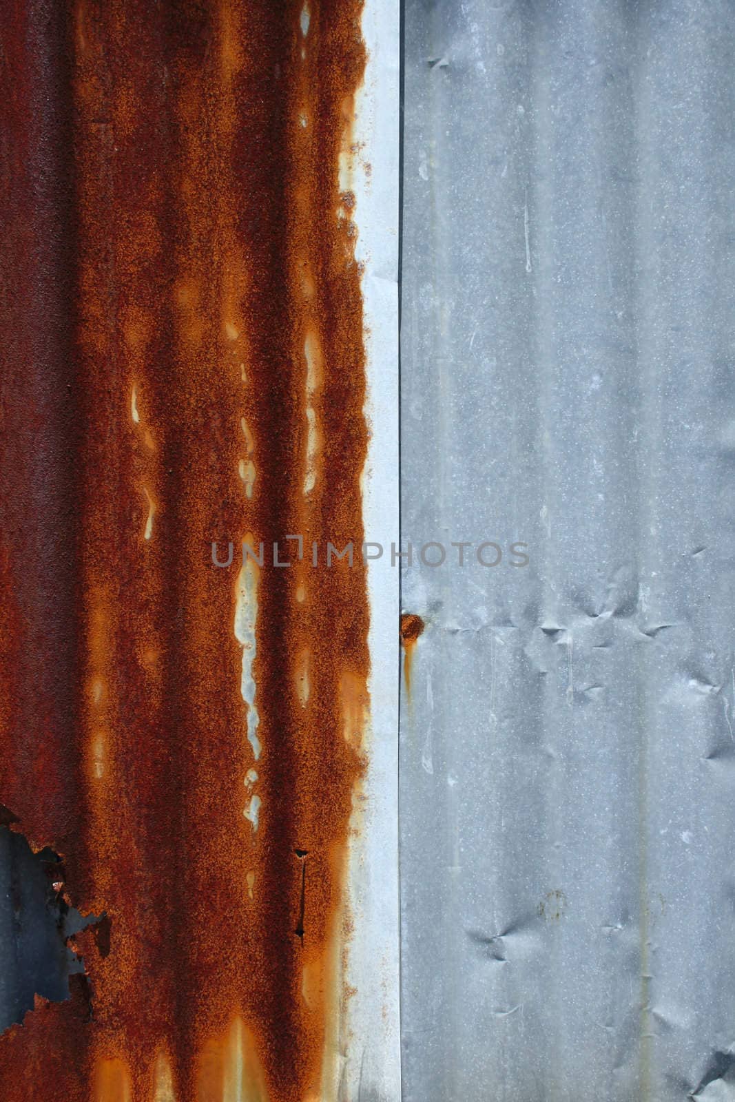 A rusty corrugated iron metal texture