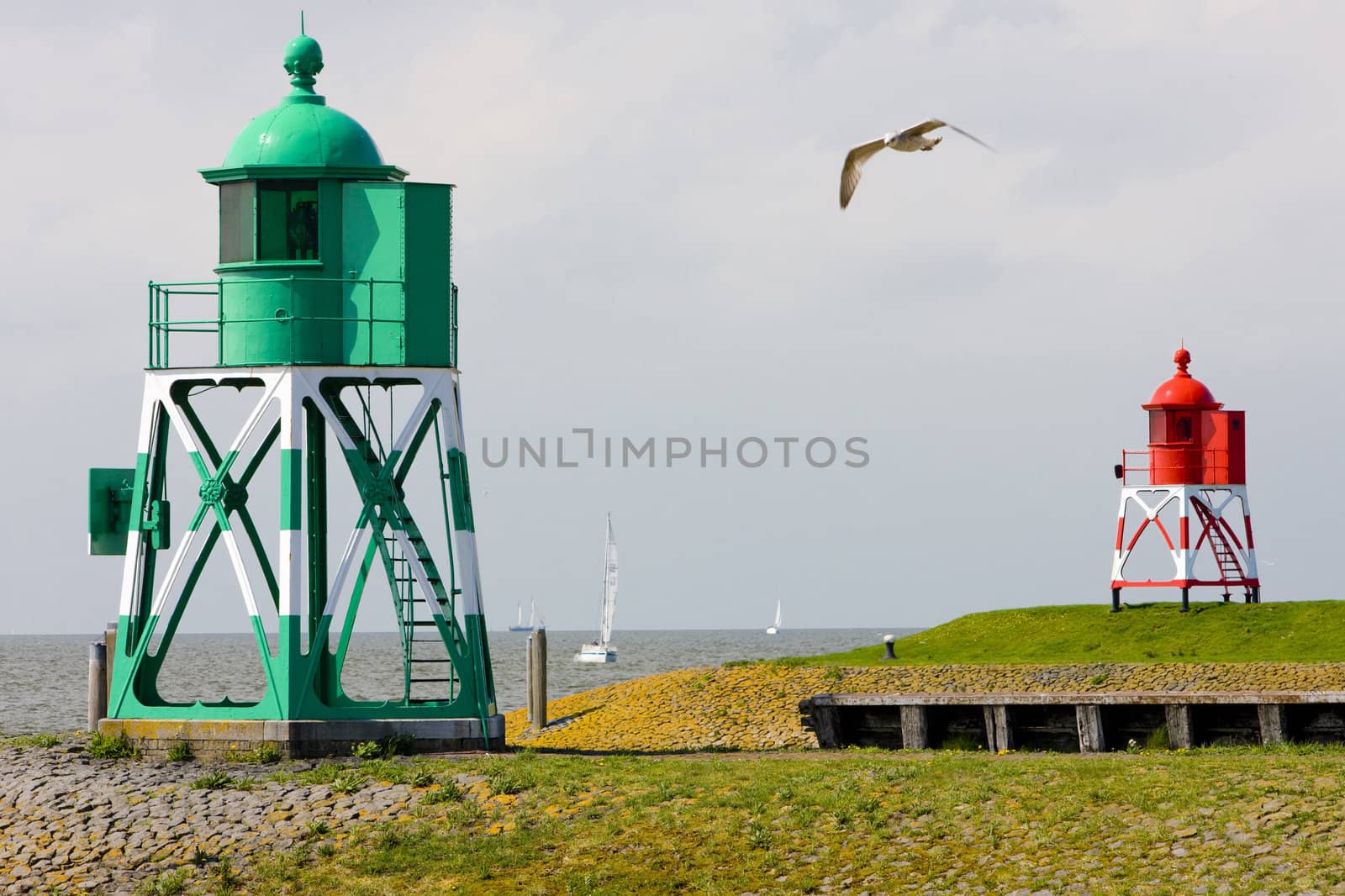 lighthouses, Stavoren, Friesland, Netherlands