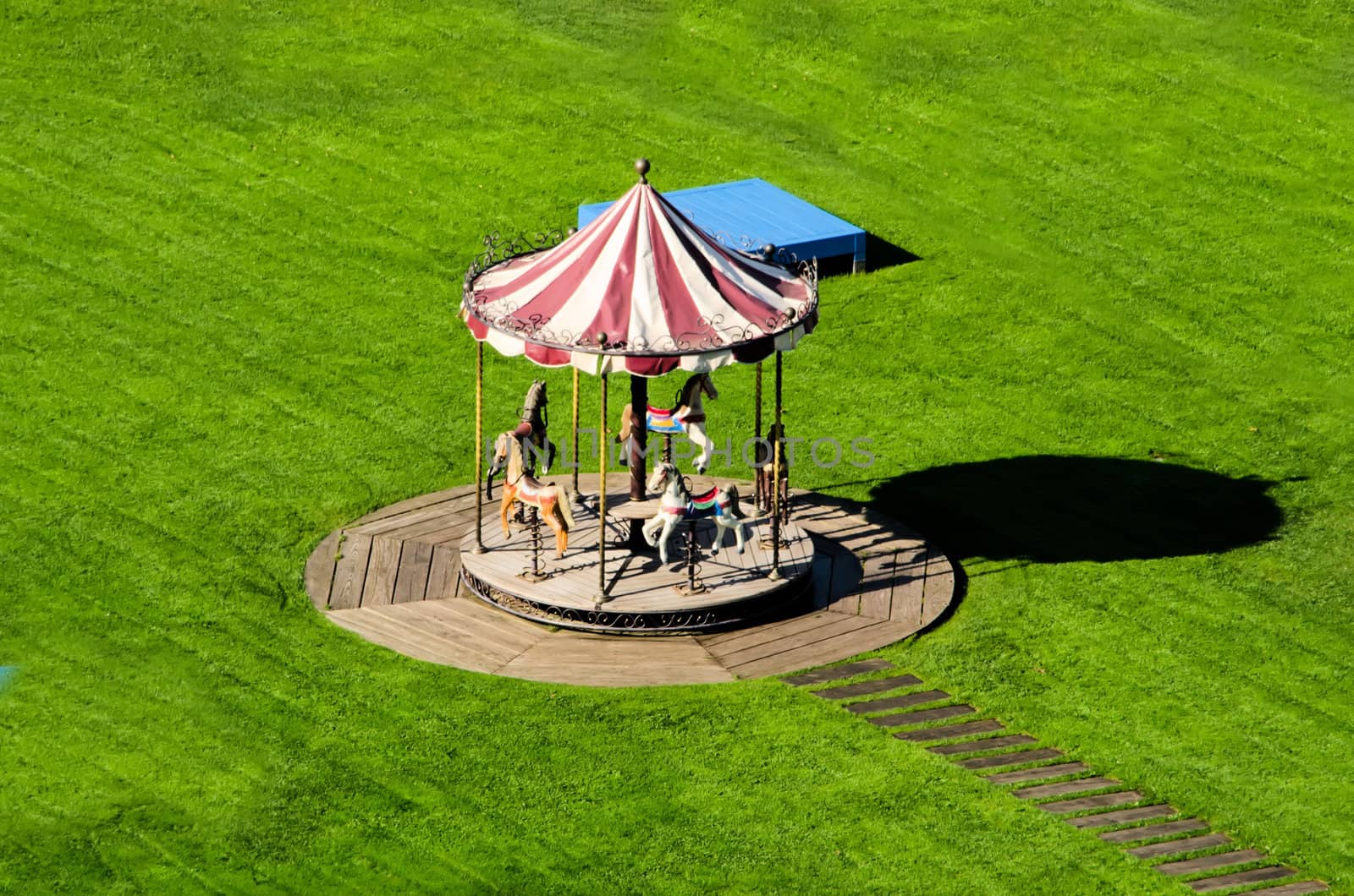 the carousel in the green meadow