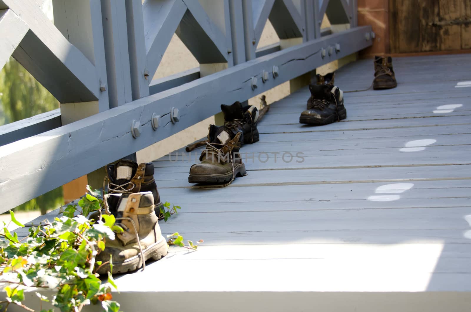 the very old abandoned shoes