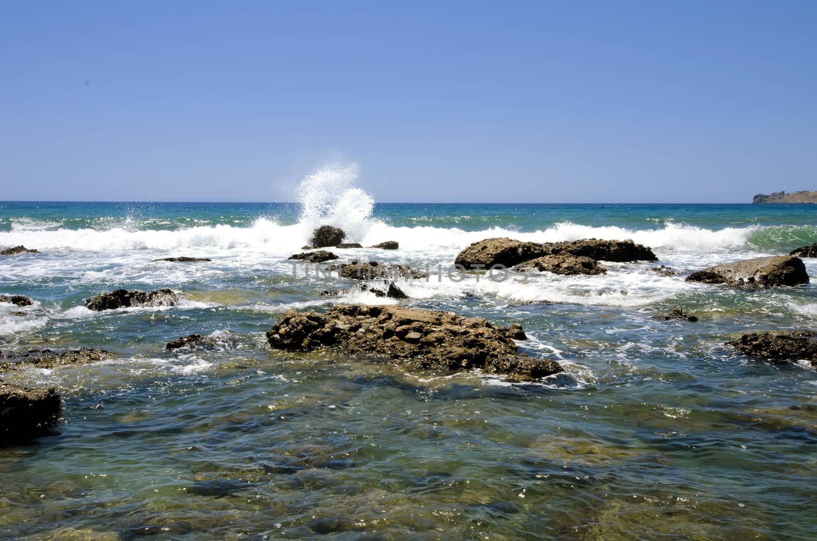 Beach and sea in south of Crete