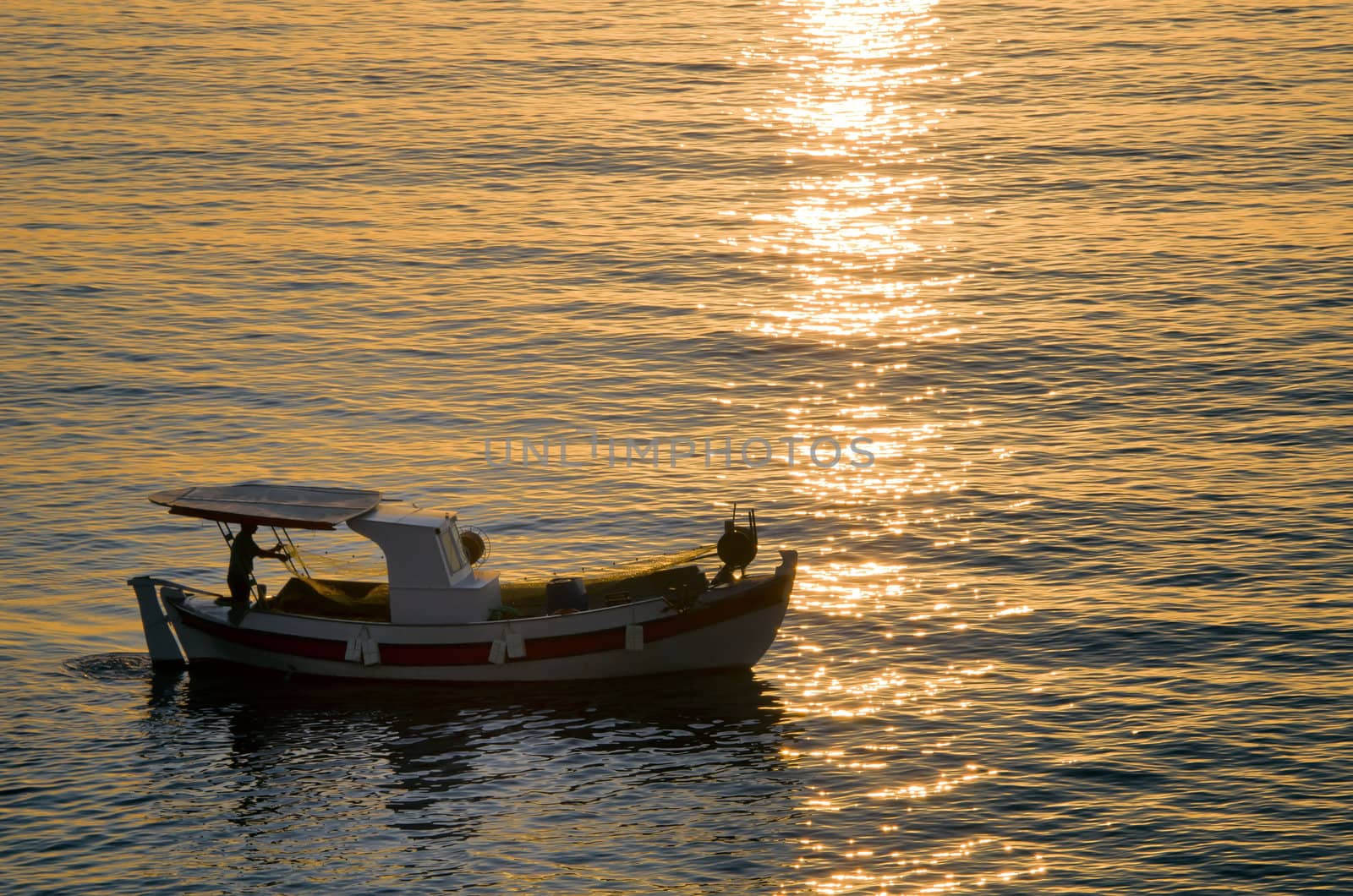 fish boat on the sea in the morning