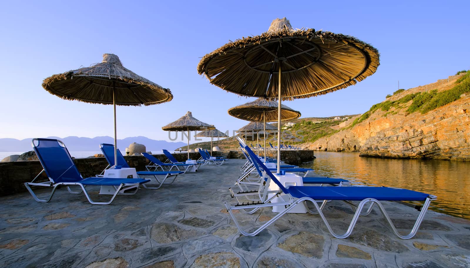 parasols and deckchair