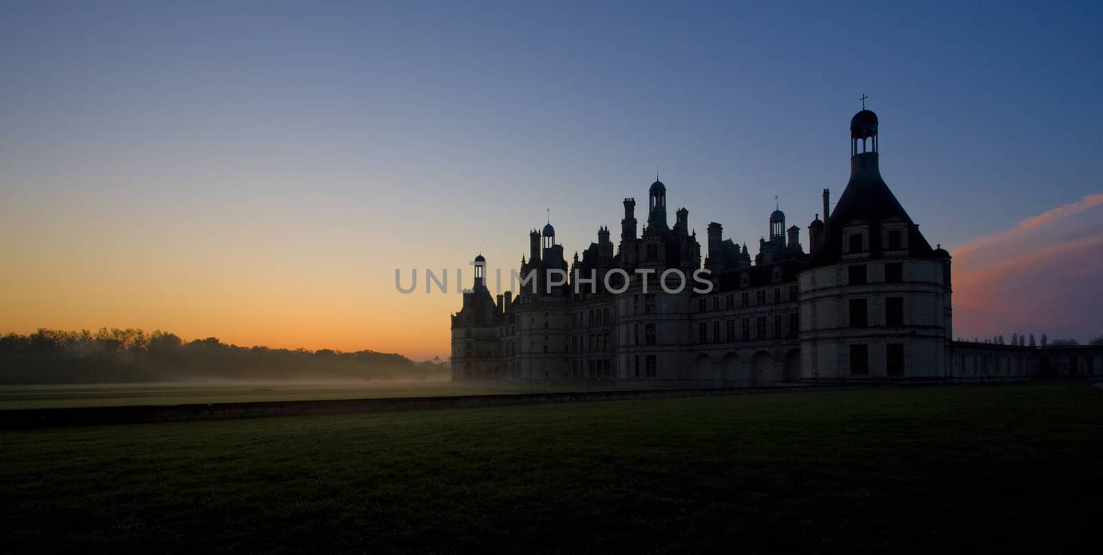 Chambord Castle at sunrise, Loir-et-Cher, Centre, France by phbcz