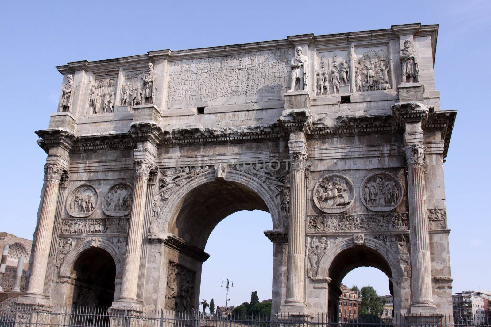 The Arch of Constantine of in Rome, Italy.

