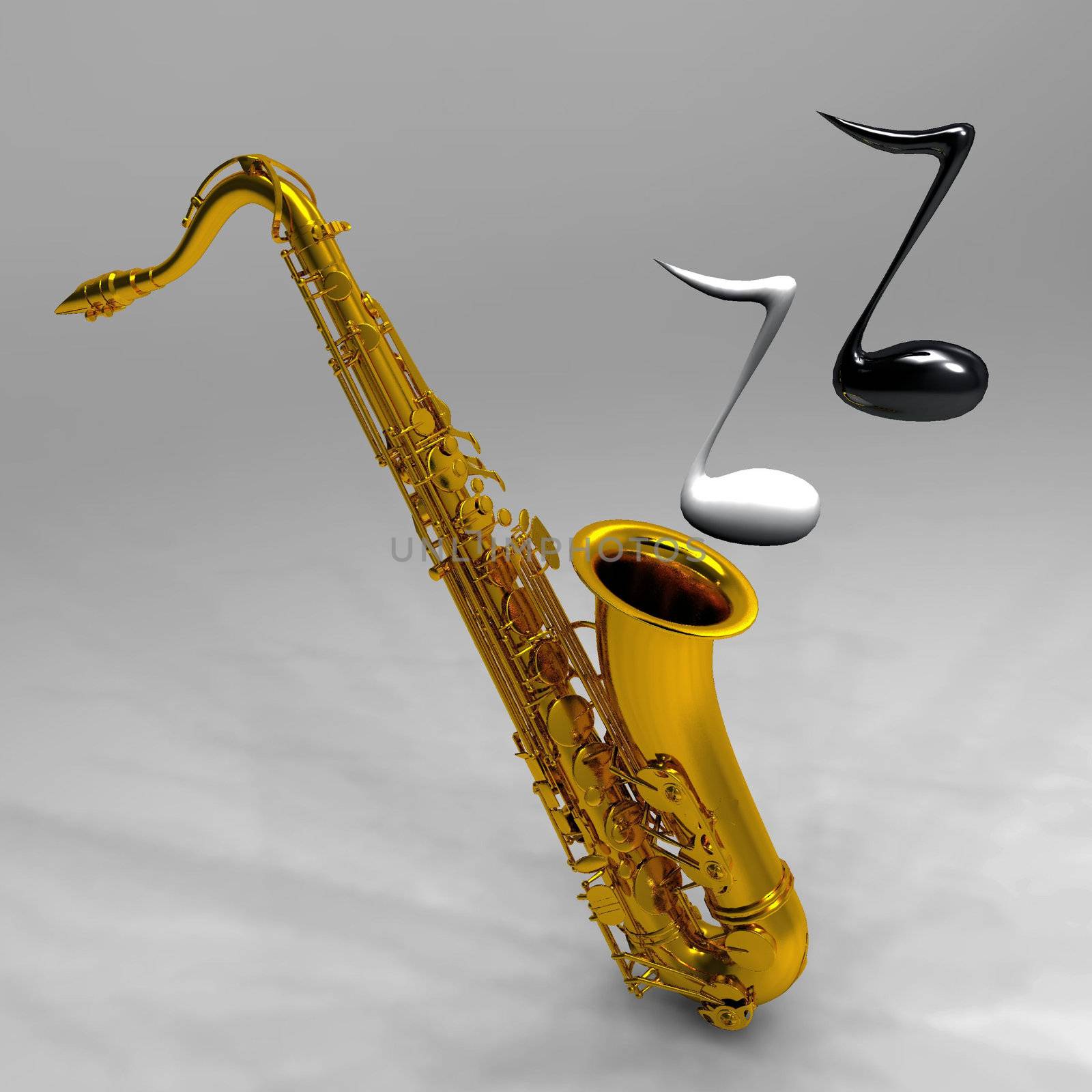 the saxophone and the notes