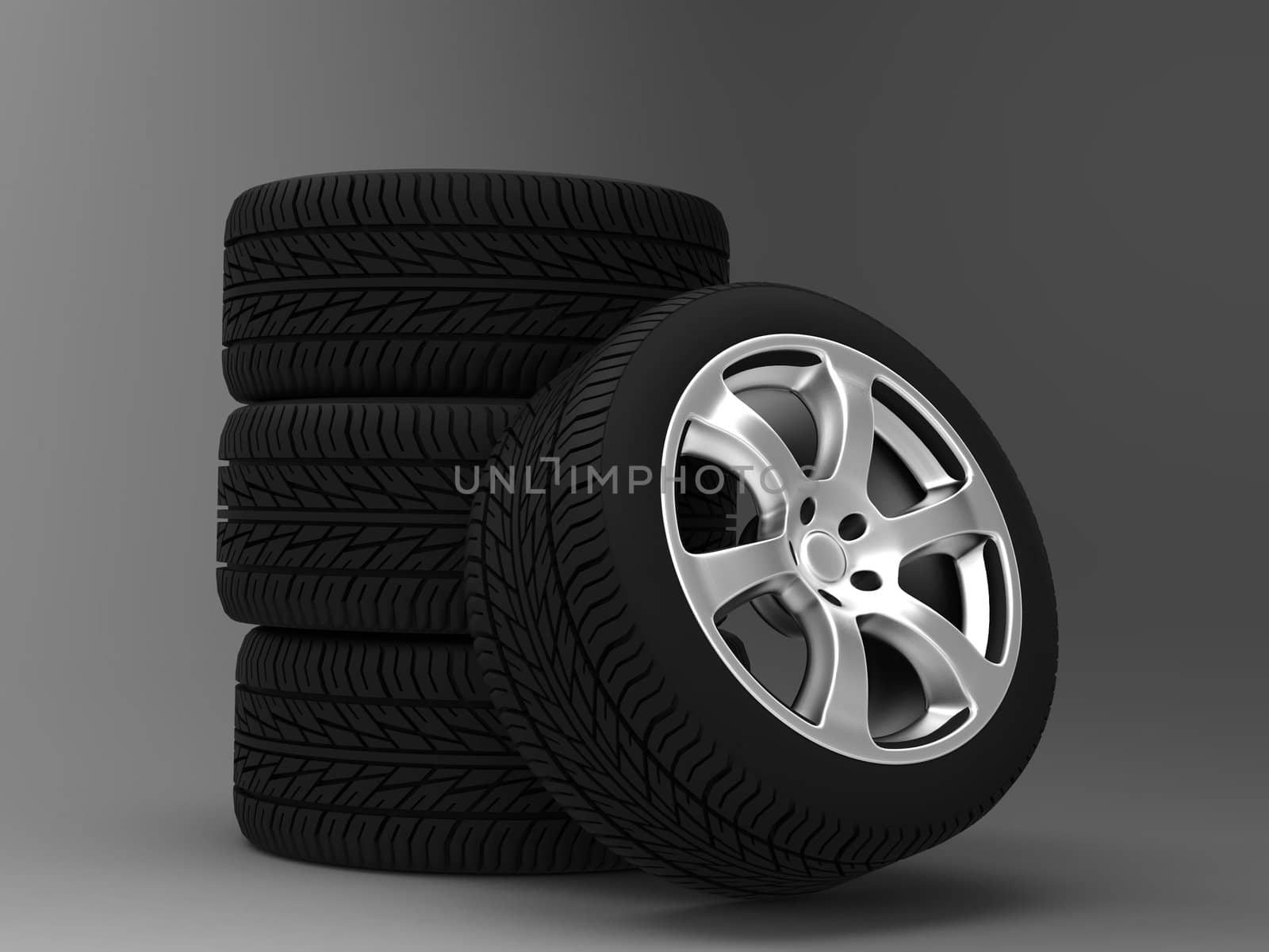 a set of four wheels