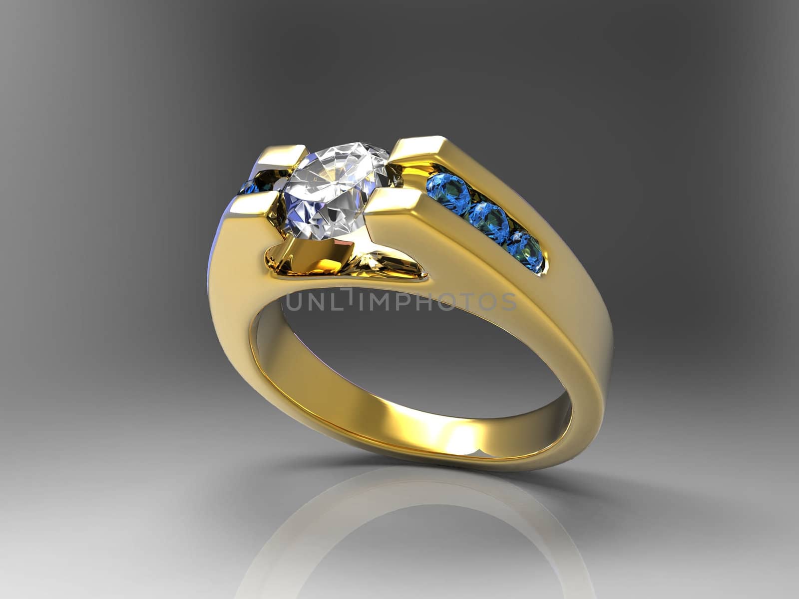 a gold and diamond ring