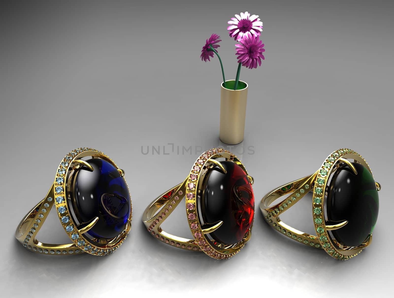 ruby ,emerald and sapphire rings