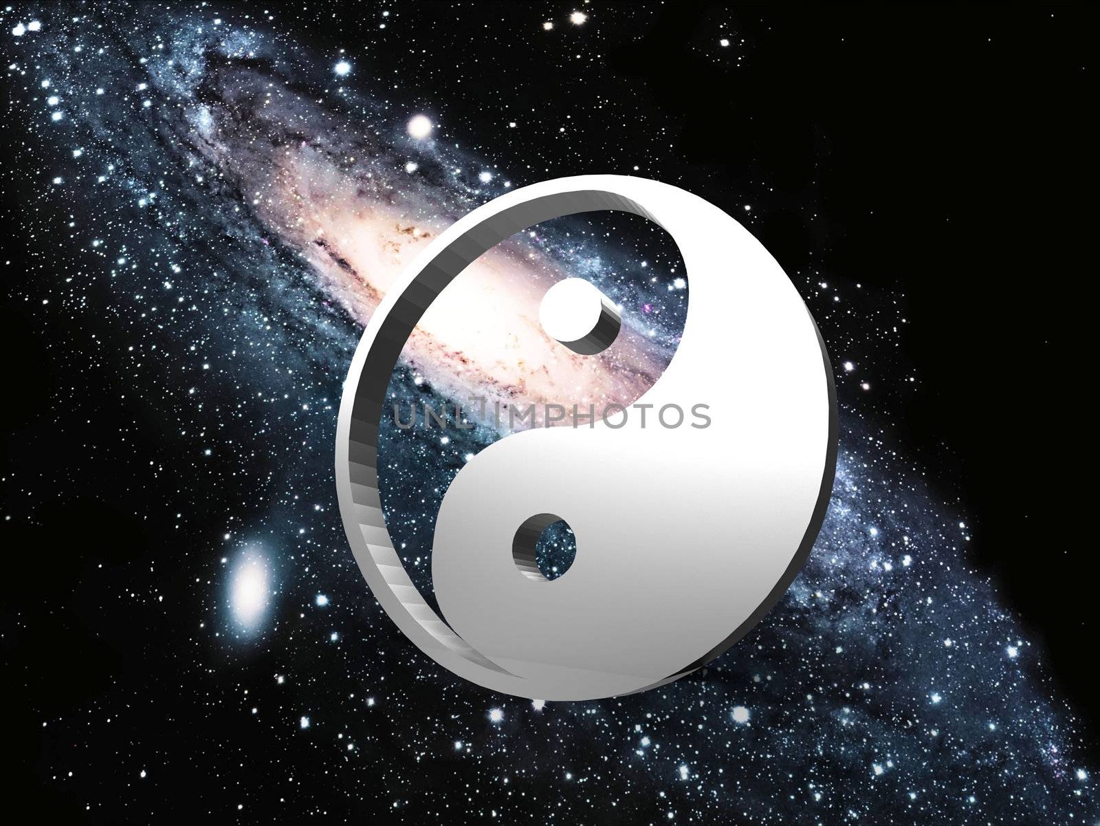 the spiral galaxy and ying yang