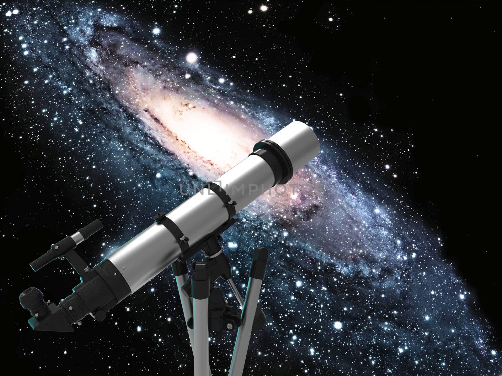 the spiral galaxy and the telescope