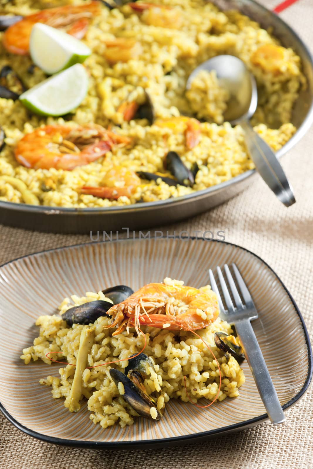 paella with seafood