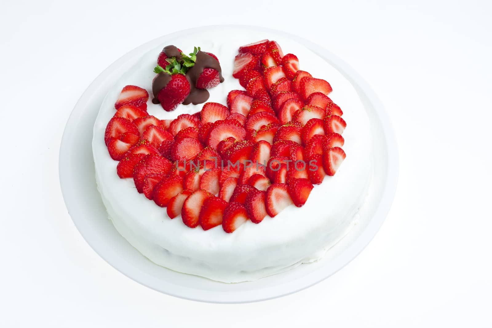 light yogurt cake with strawberries