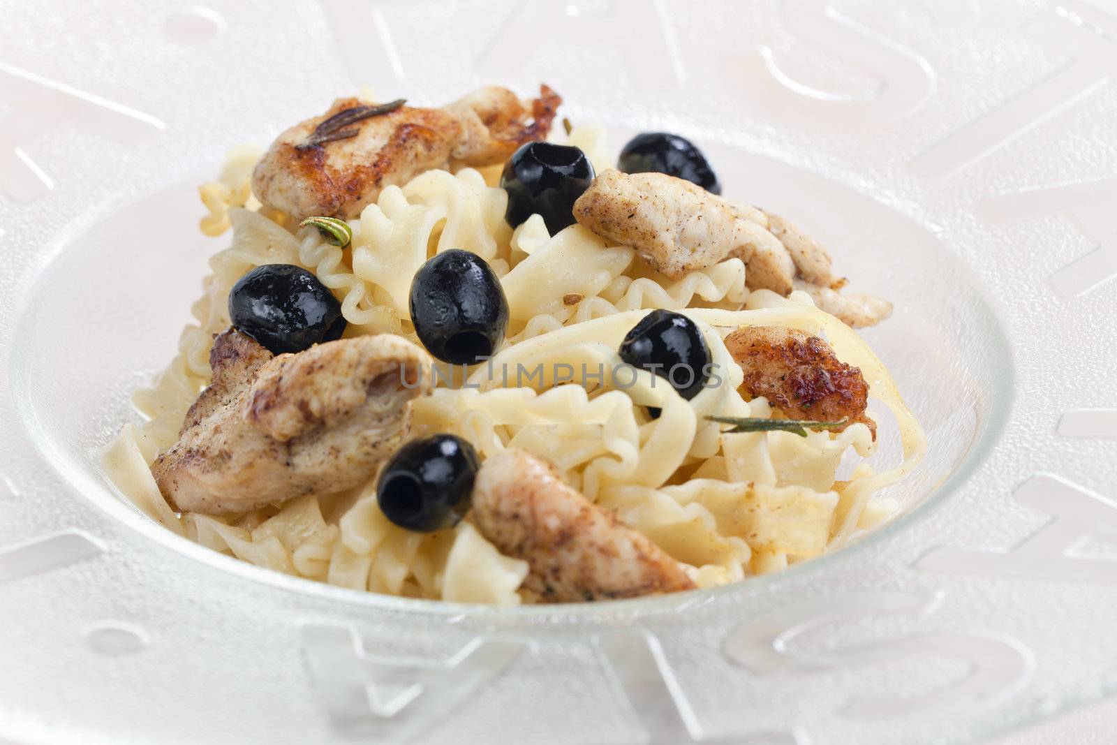 pasta with turkey meat on rosemary by phbcz