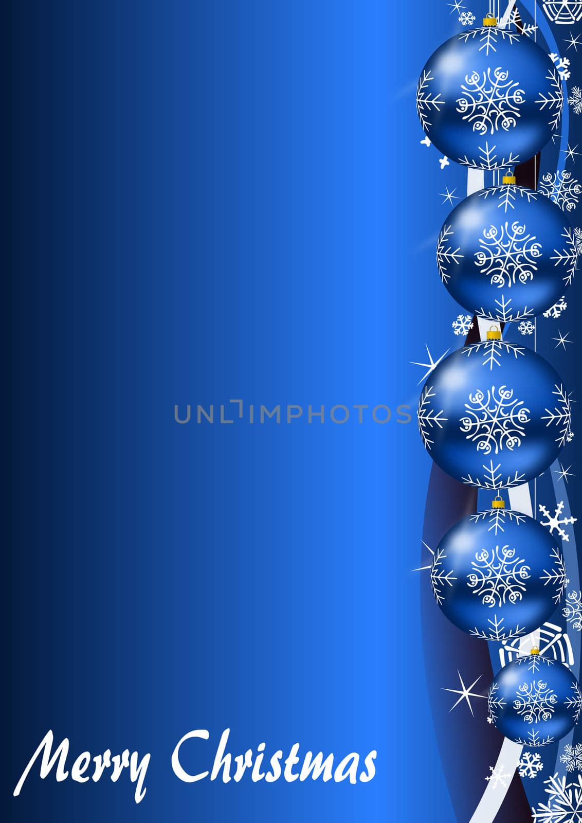 Christmas Background with christmas balls and snowflakes by alexwhite