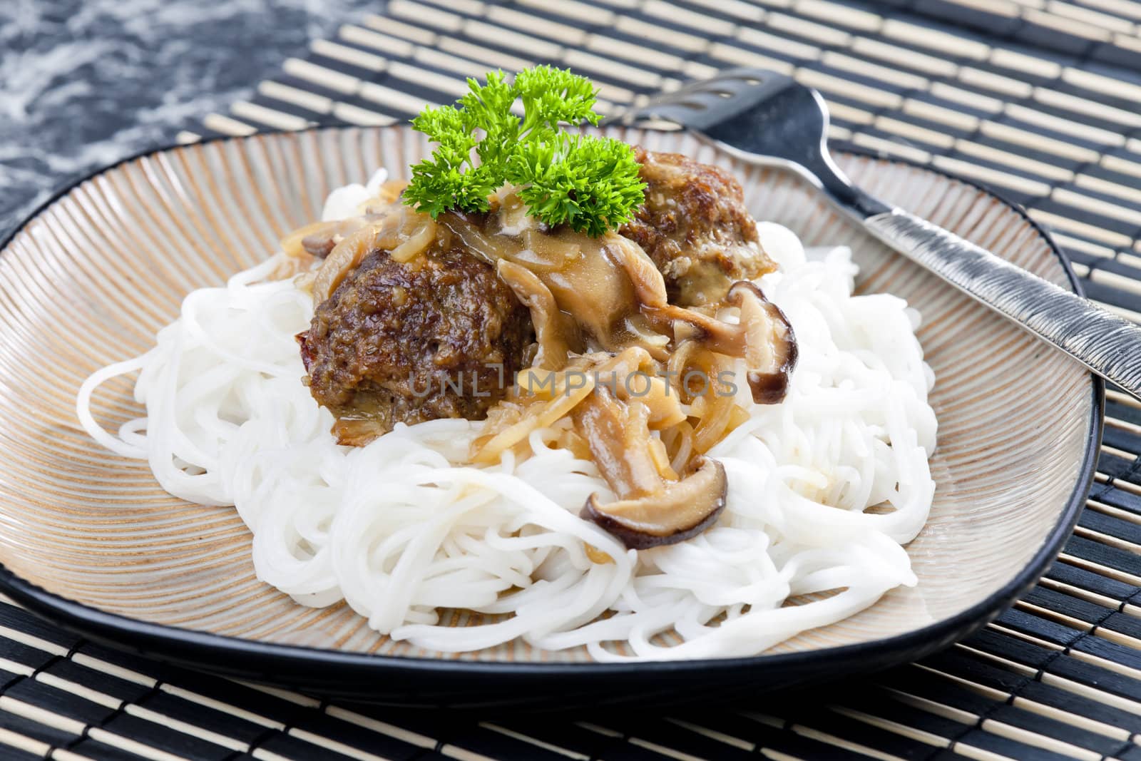 minced meat balls with mushrooms the Asian