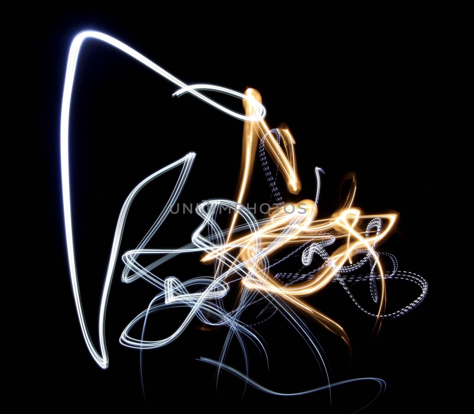 abstract light lines on a black background