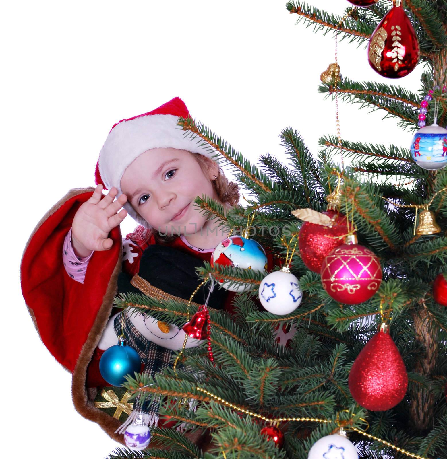 little girl Santa Claus by goce
