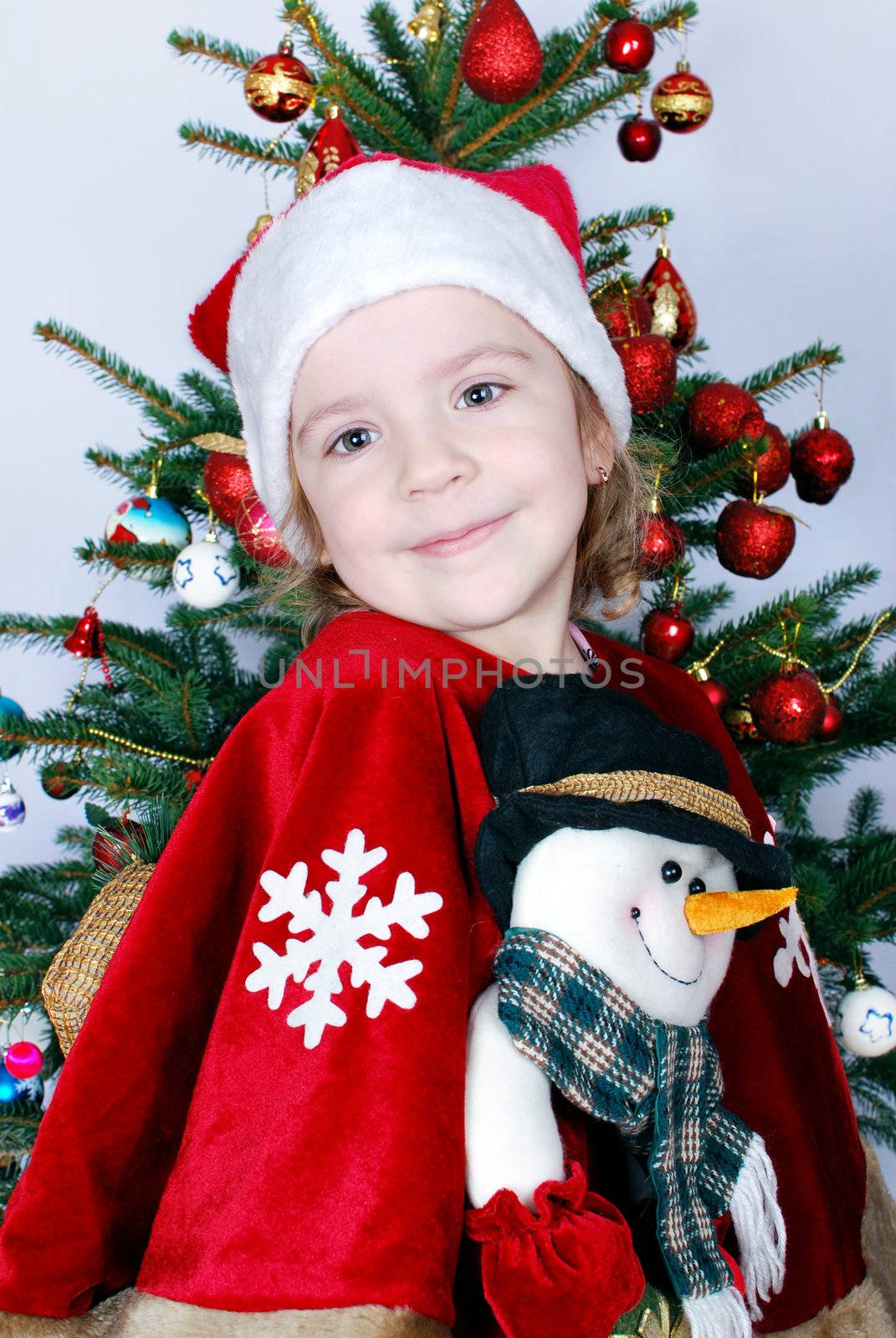 beauty little girl Santa Claus by goce