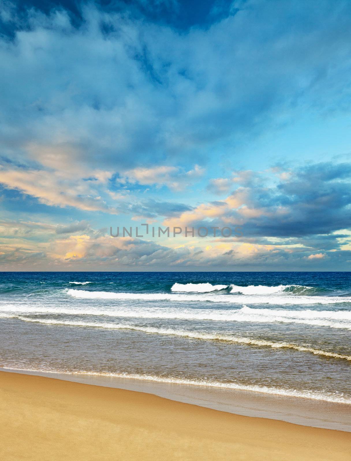 Surf on a tropical beach - a landscape without people