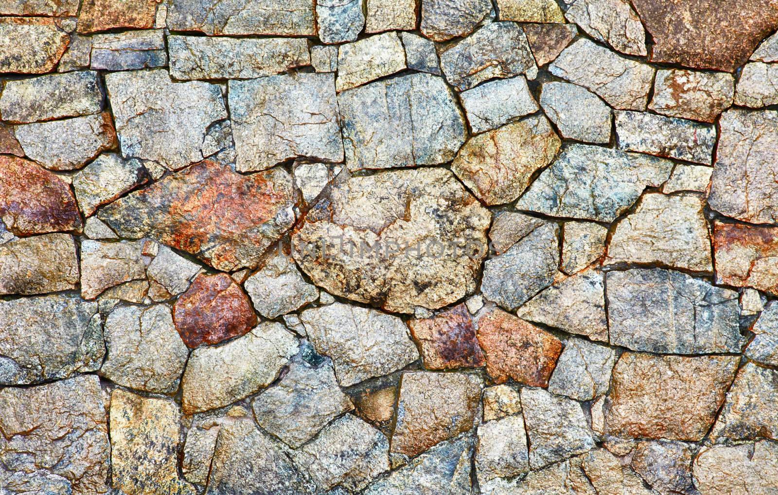 Texture - a wall made ​​of natural rough stone