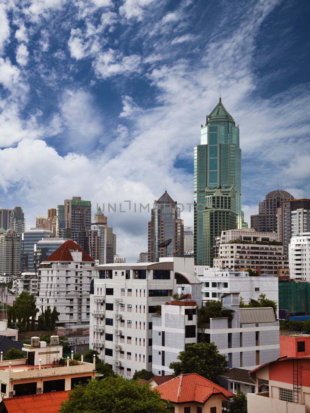 View of the eastern metropolis with skyscrapers