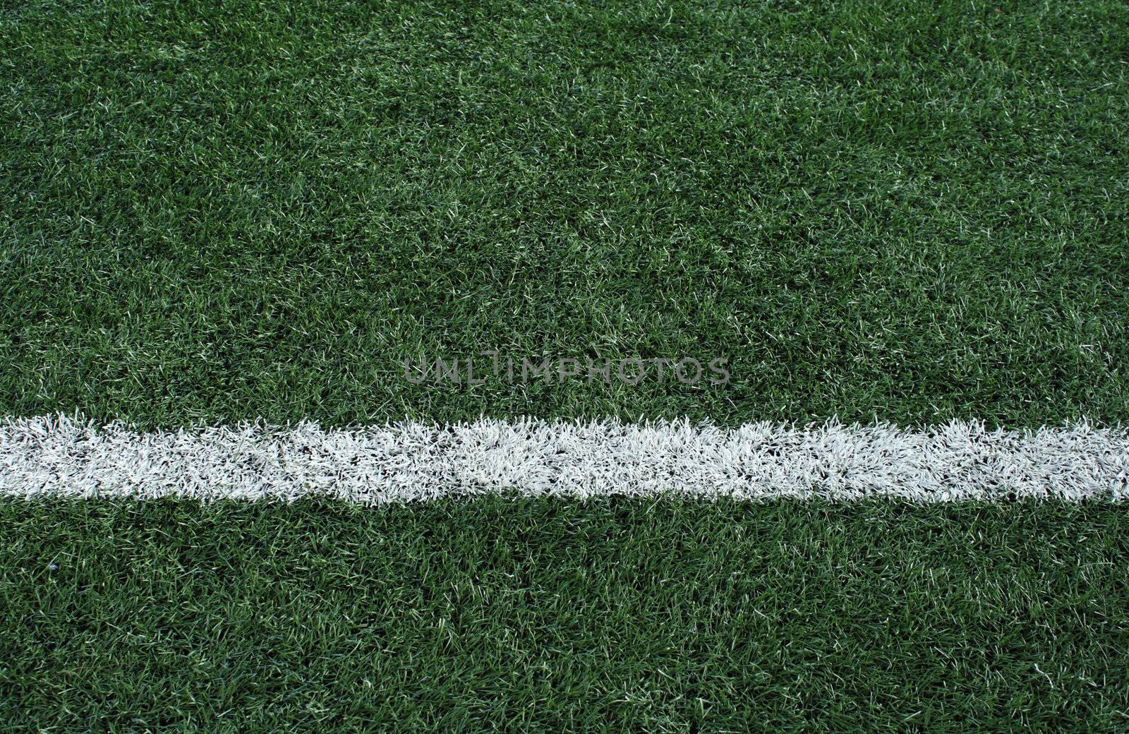 Artificial grass soccer field for background