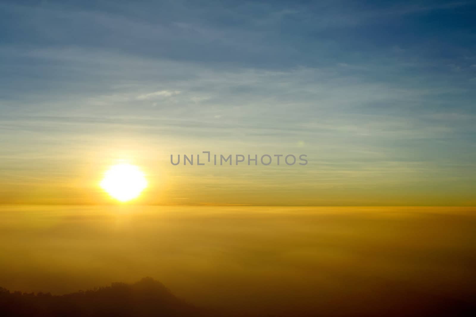 Sunset over mountain in Thailand