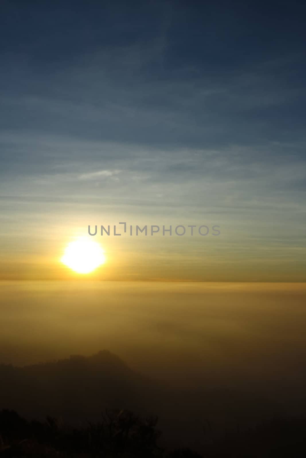 Sunset over mountain in Thailand