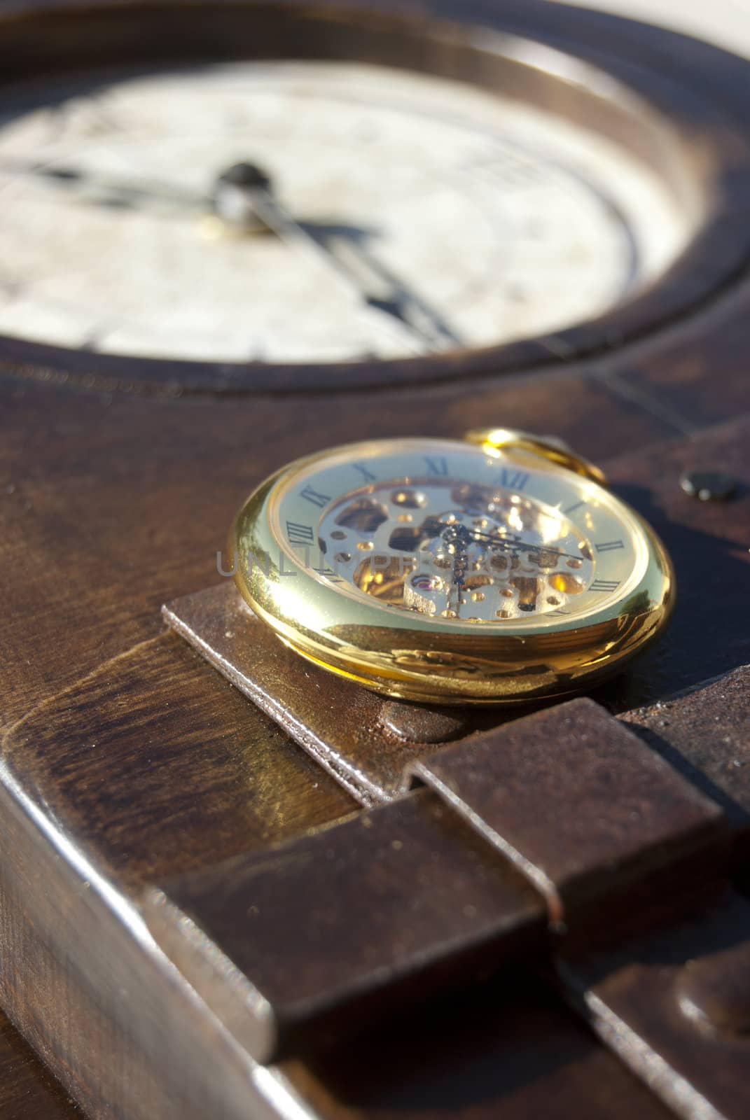 The time. Hours and minutes. conceptual image described through two clocks