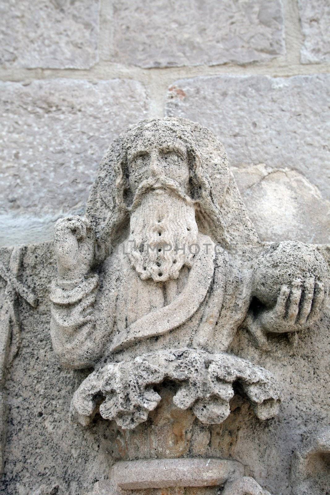 Statue of God the Creator, on the portal of the church of St. Mary of Mercy