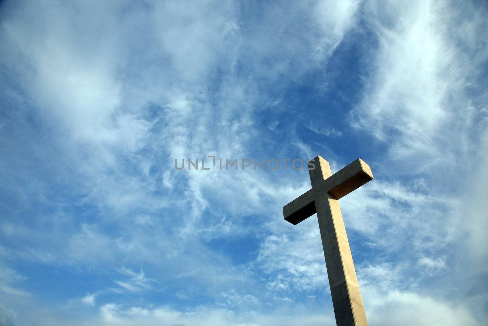 Cross on the hill above Dubrovnik, Croatia