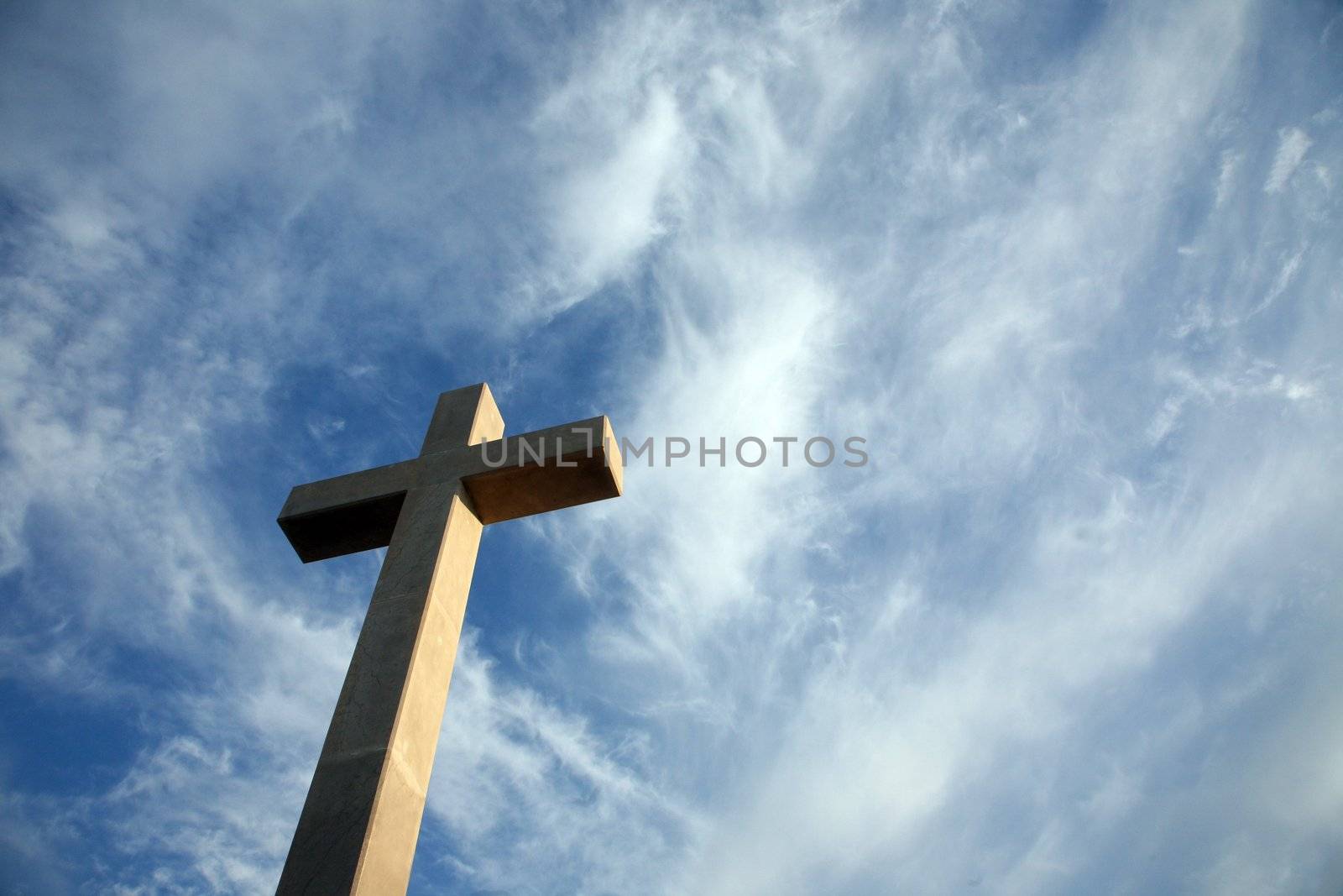 Cross on the hill above Dubrovnik, Croatia