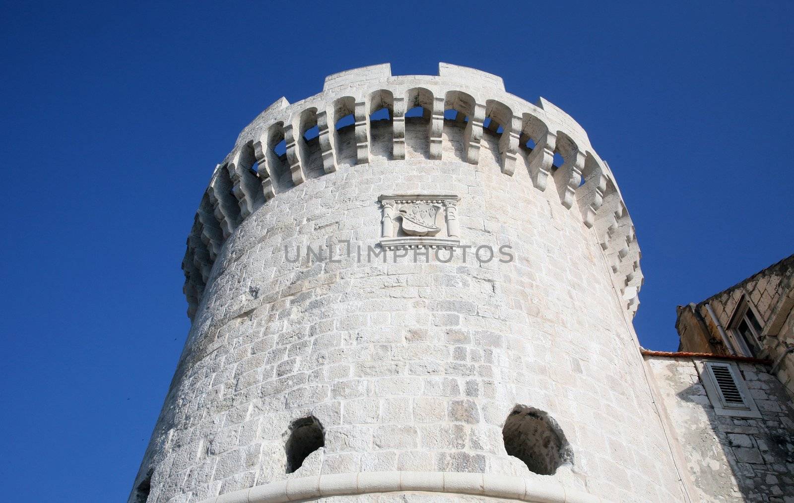 Stone fort in Korcula, Croatia by atlas