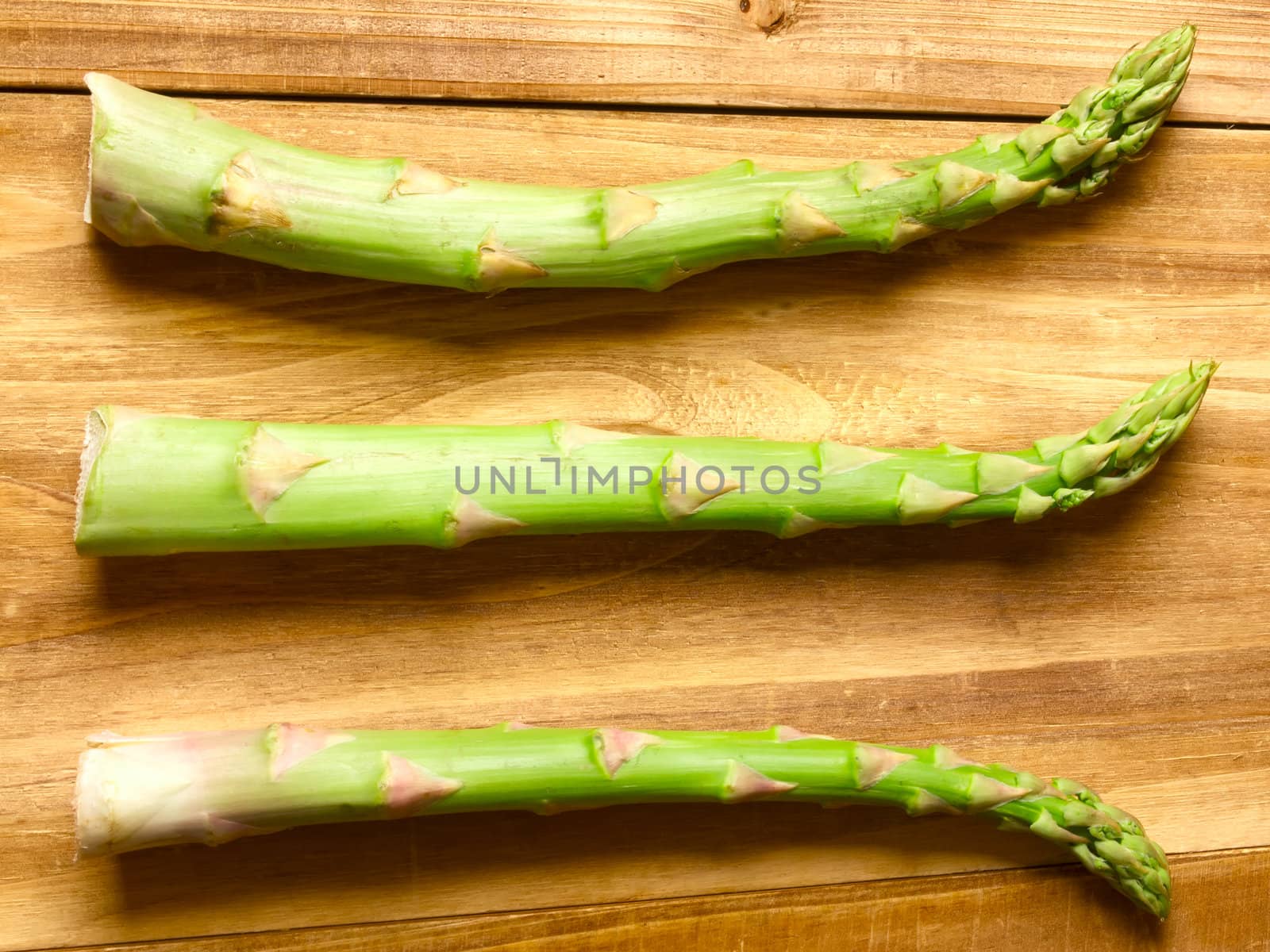 close up of asparagus on table