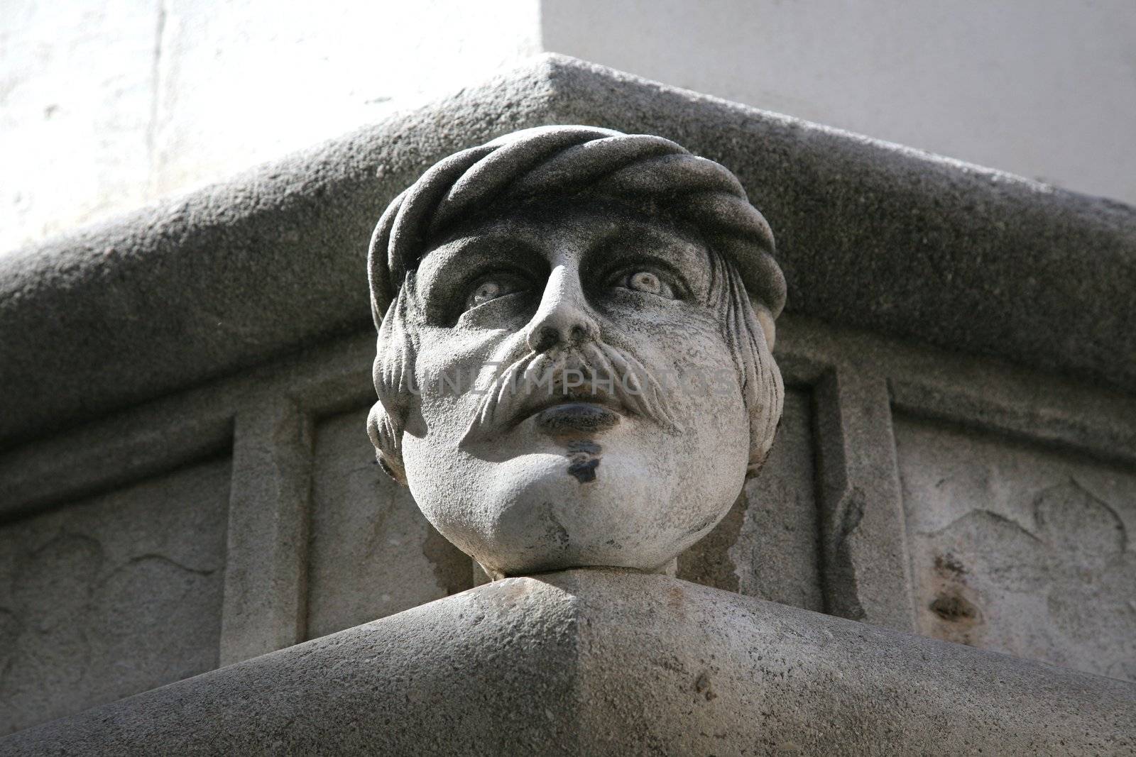 Antique bas-relief architectural detail of the St. James Cathedral, Sibenik, Croatia