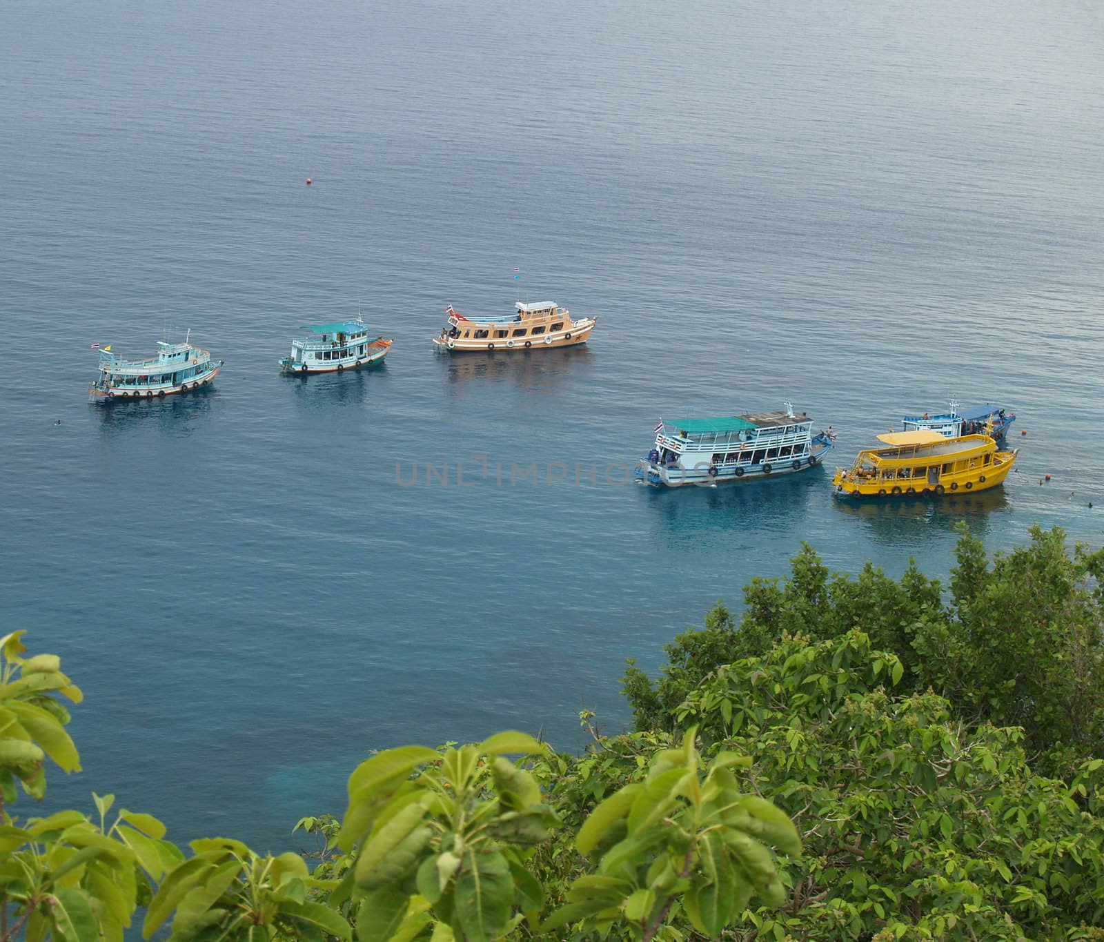 Boats over a sea, Koh Nang Yuan, Thailand