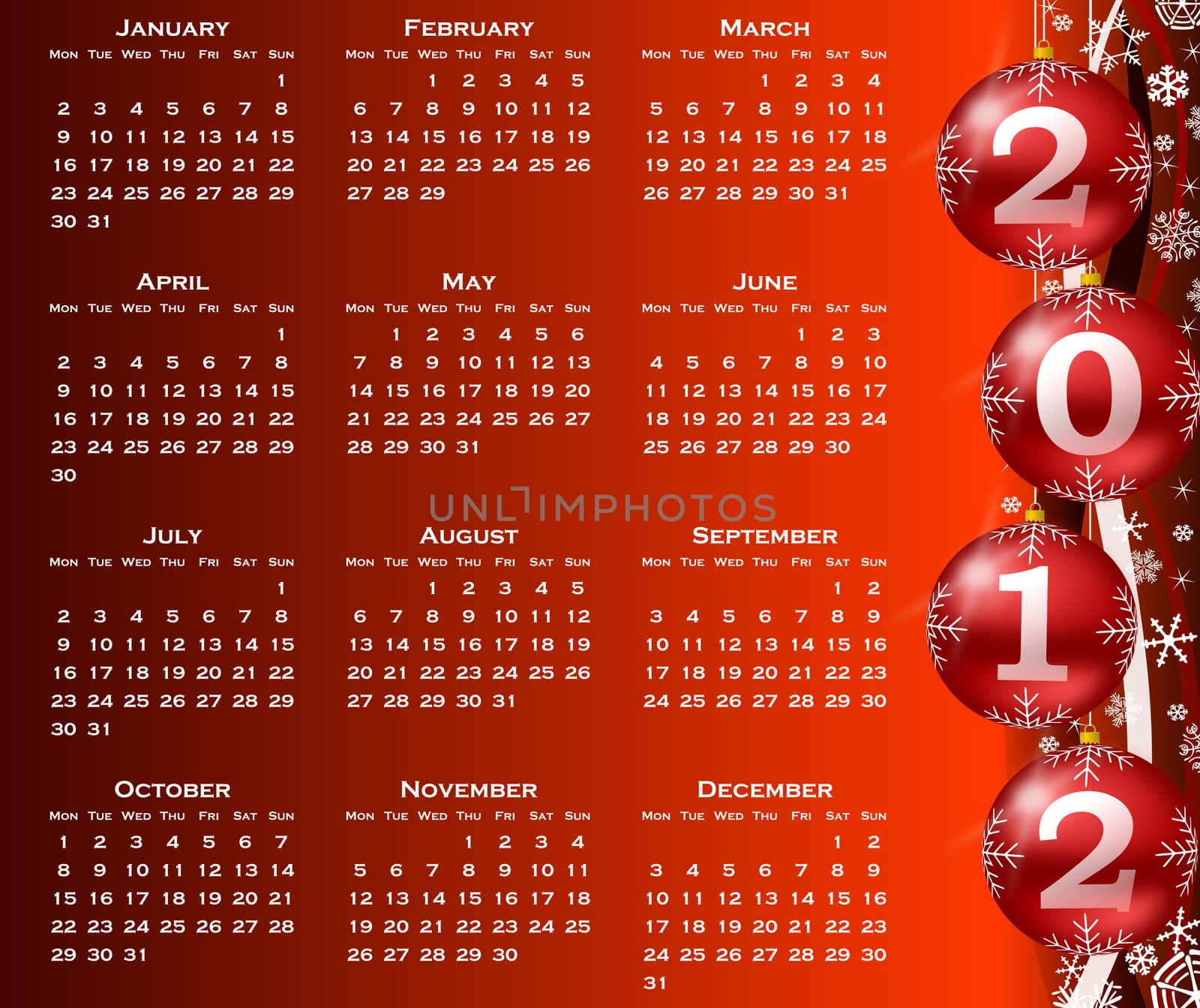 2012 year calendar