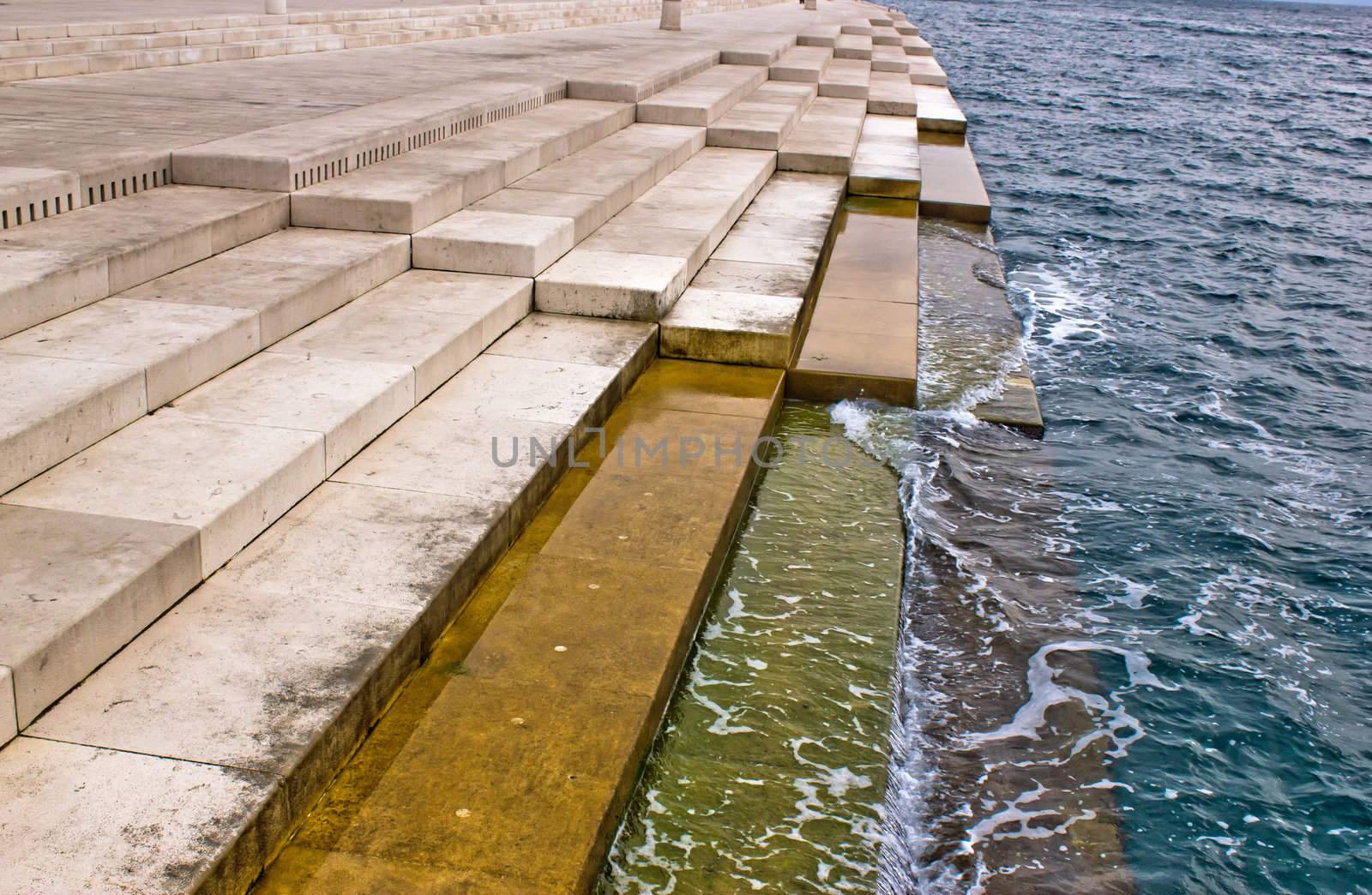 Zadar sea organs - musical instrument powered by the underwater sea stream