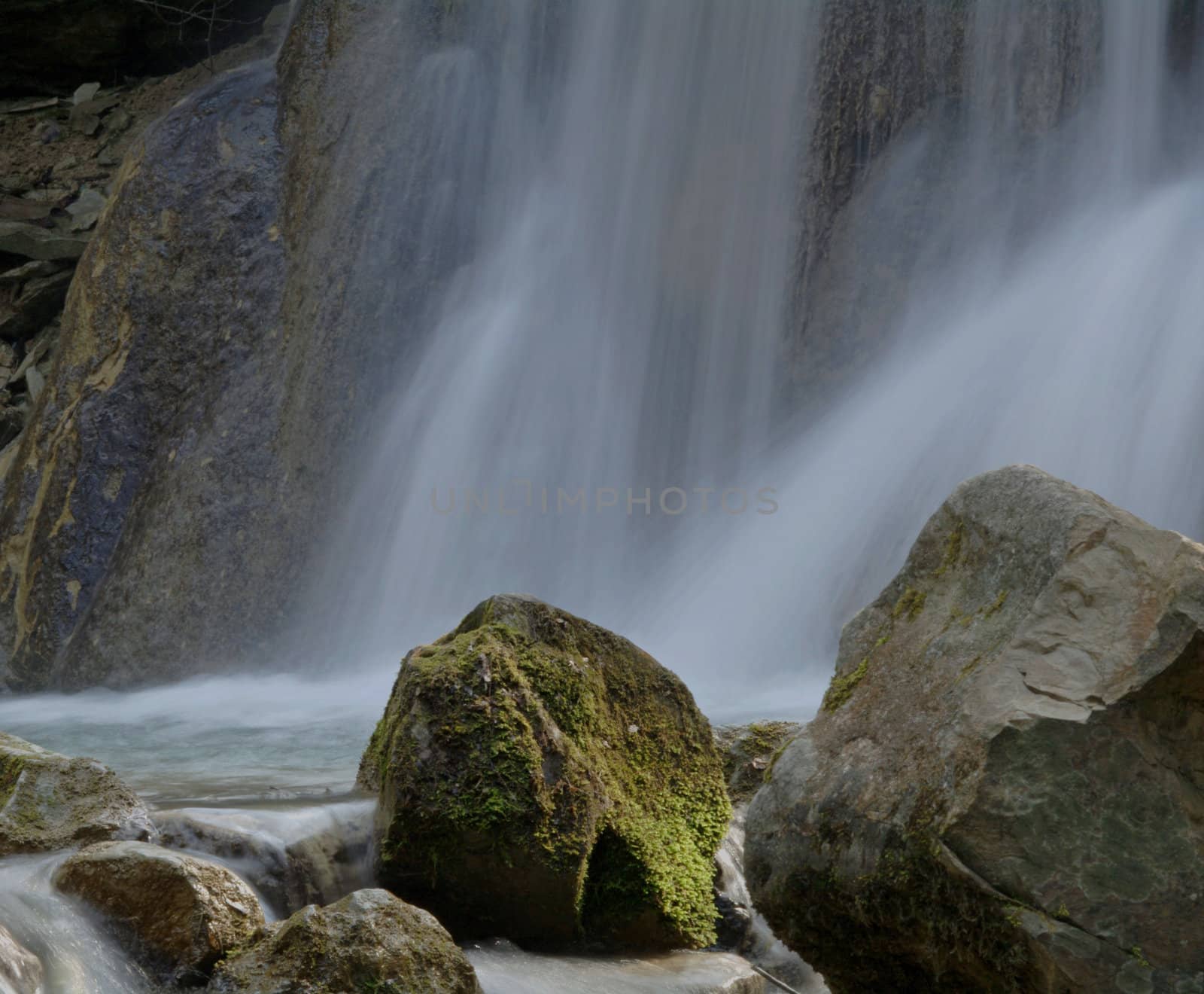 Waterfall in the summer