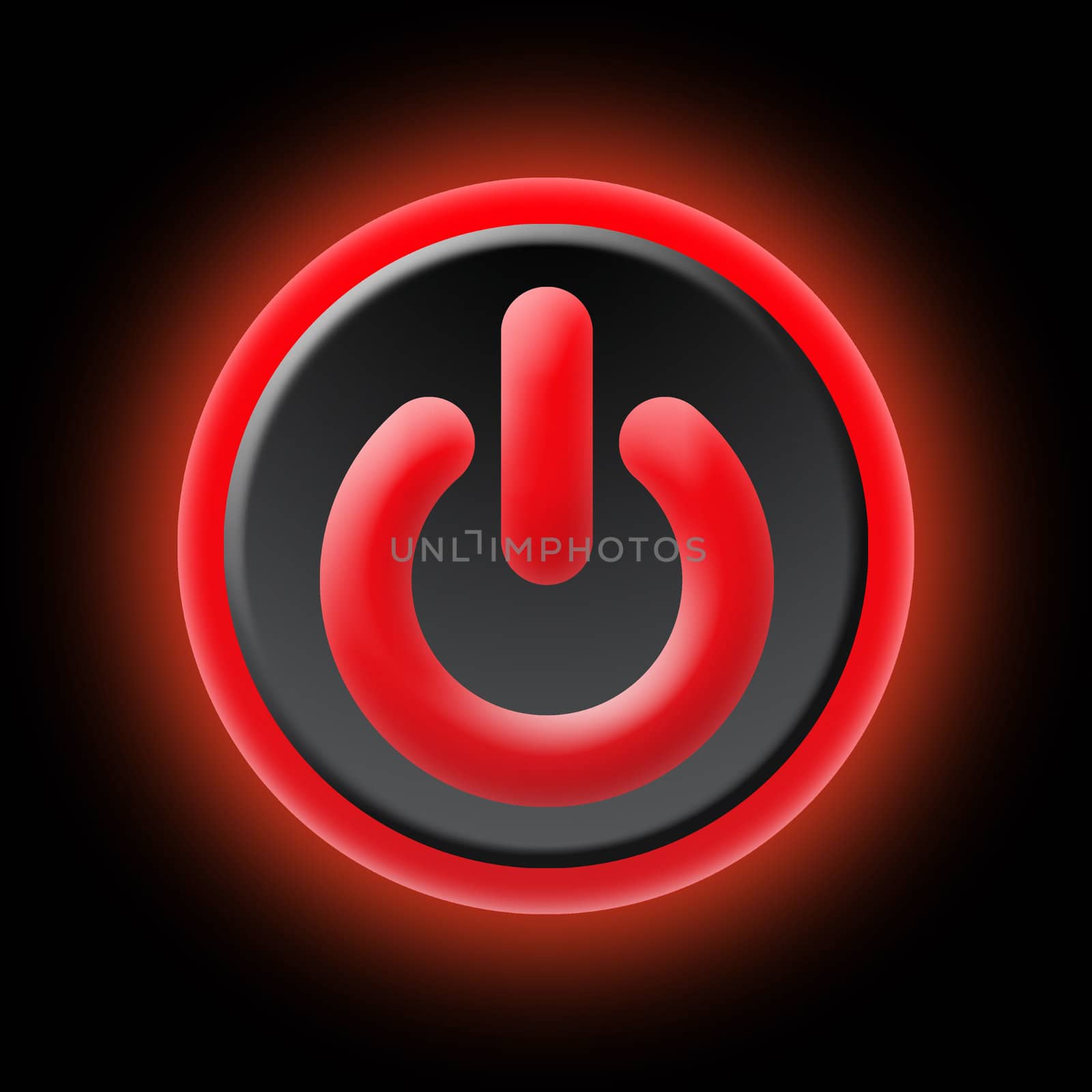 Red button with dark background