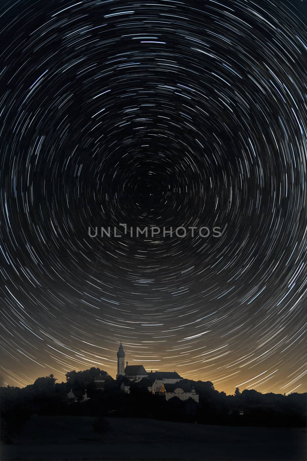 An image of a star trails background