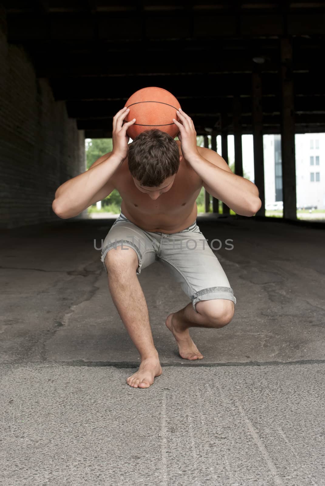 the guy with the ball in the street