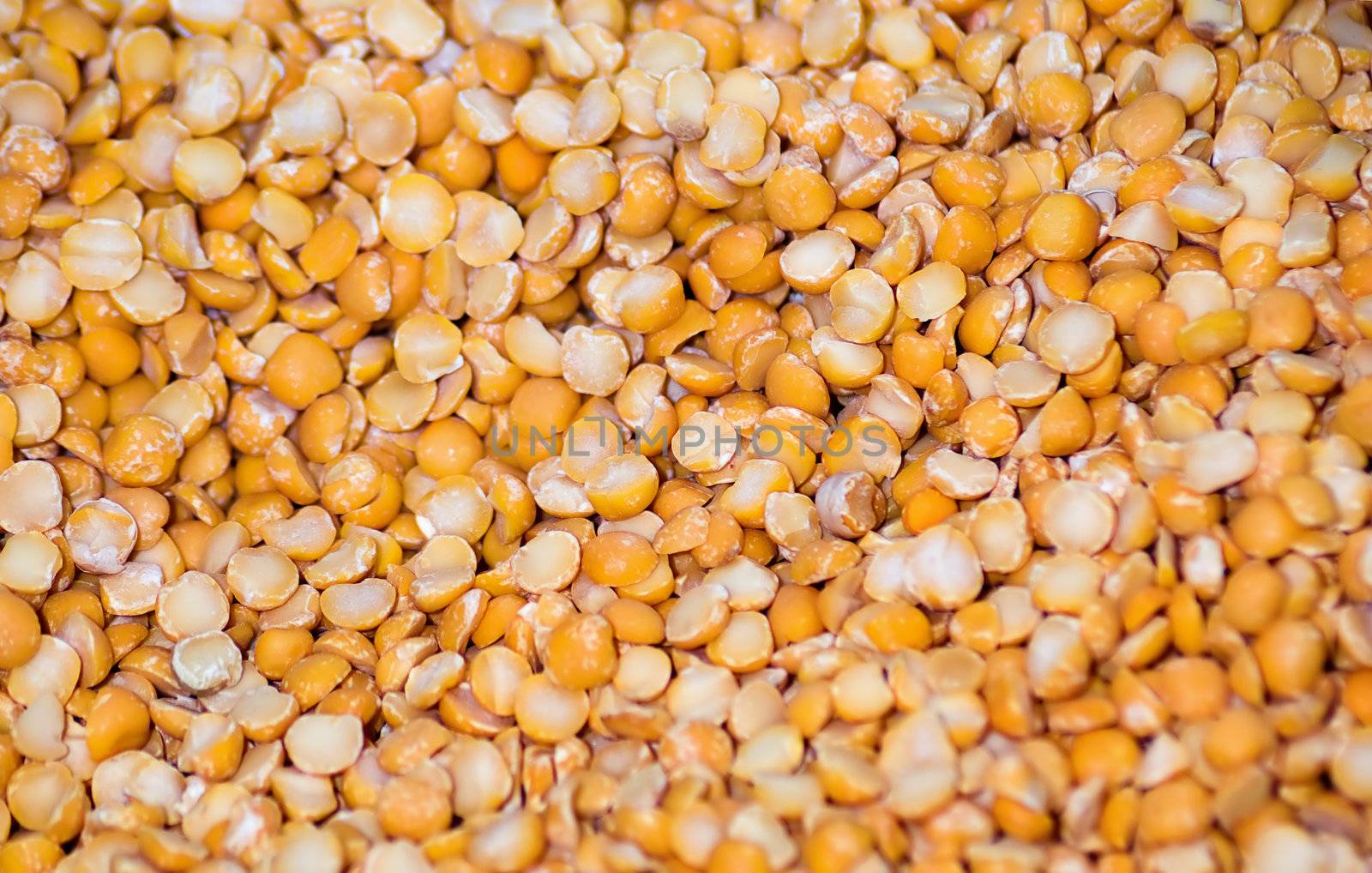 Dried yellow peas as a background. 
