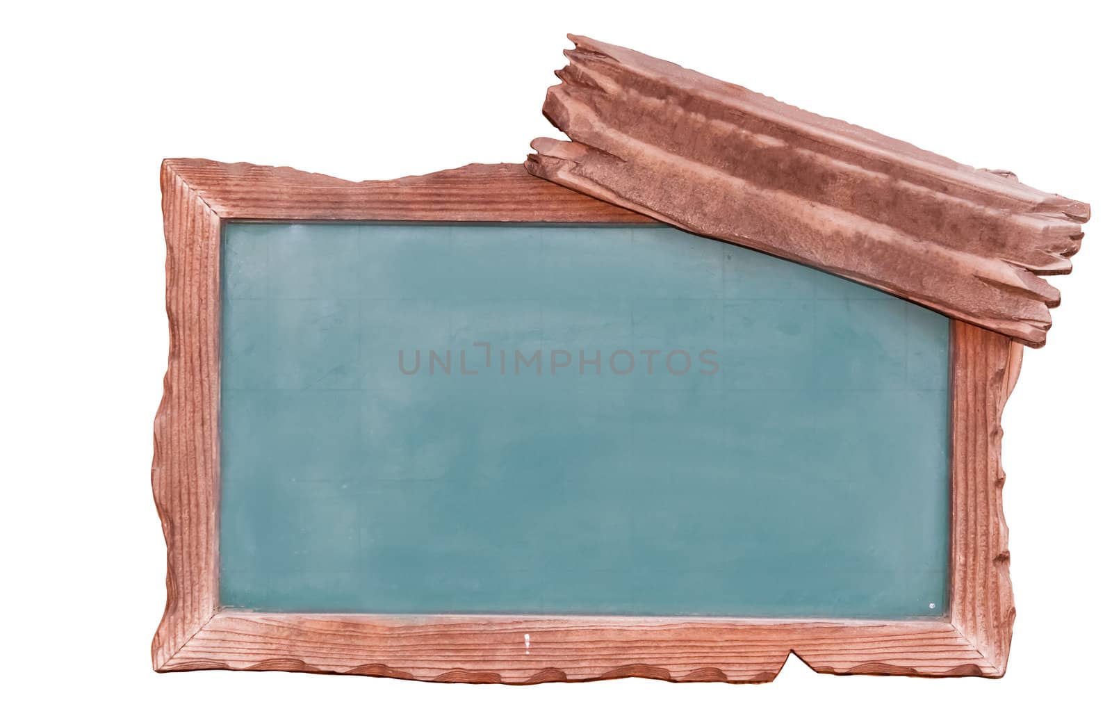 empty blackboard with wooden frame by Suriyaphoto