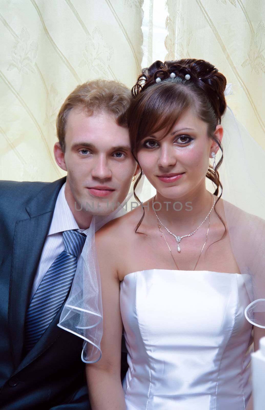 Portrait of a beautiful couple of bride and groom.