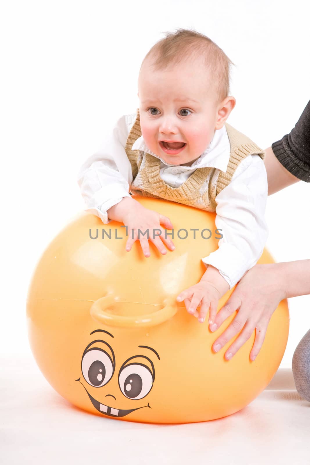 frightened boy on the ball by vsurkov