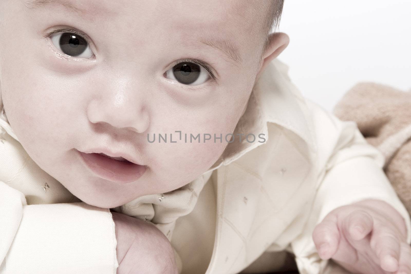 little children portraits taken in the studio on a white background