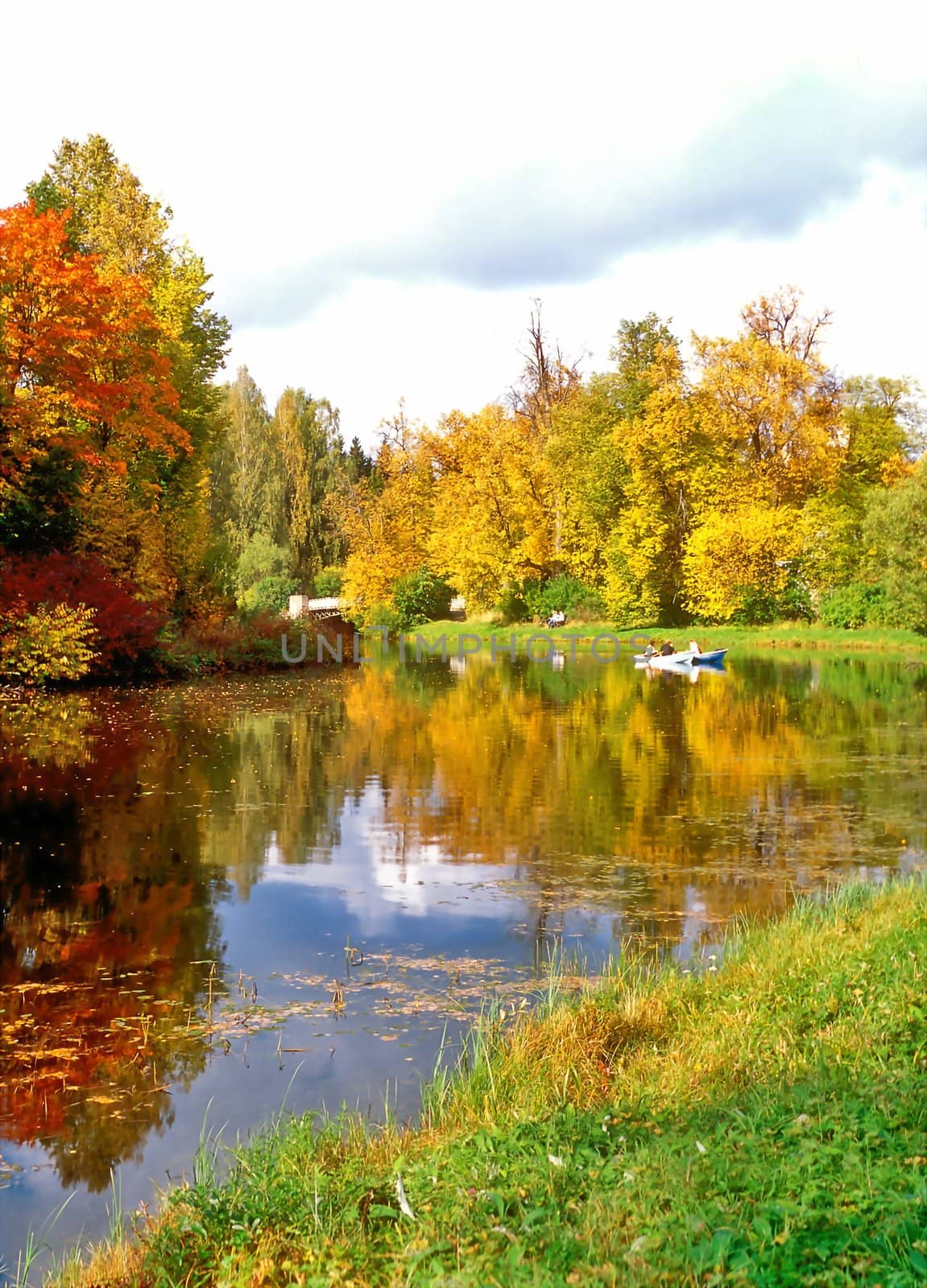 Picturesque pond in autumn day by mulden